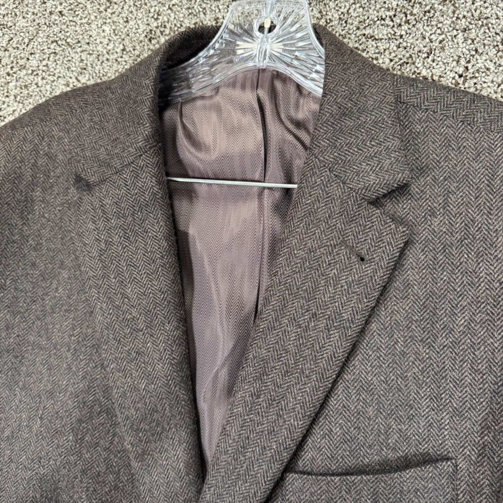 Joseph Abboud Blazer Mens 44L‎ Taupe Herringbone Pure Cashmere Limited Edition